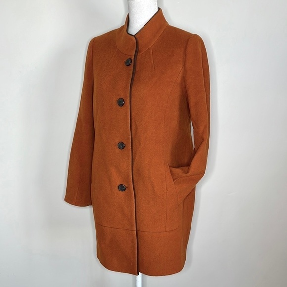 Burnt Orange Pea Coat - Picture 2 of 8